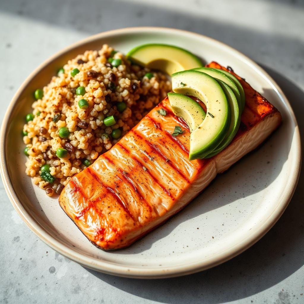 Salmón con Quinoa y Palta