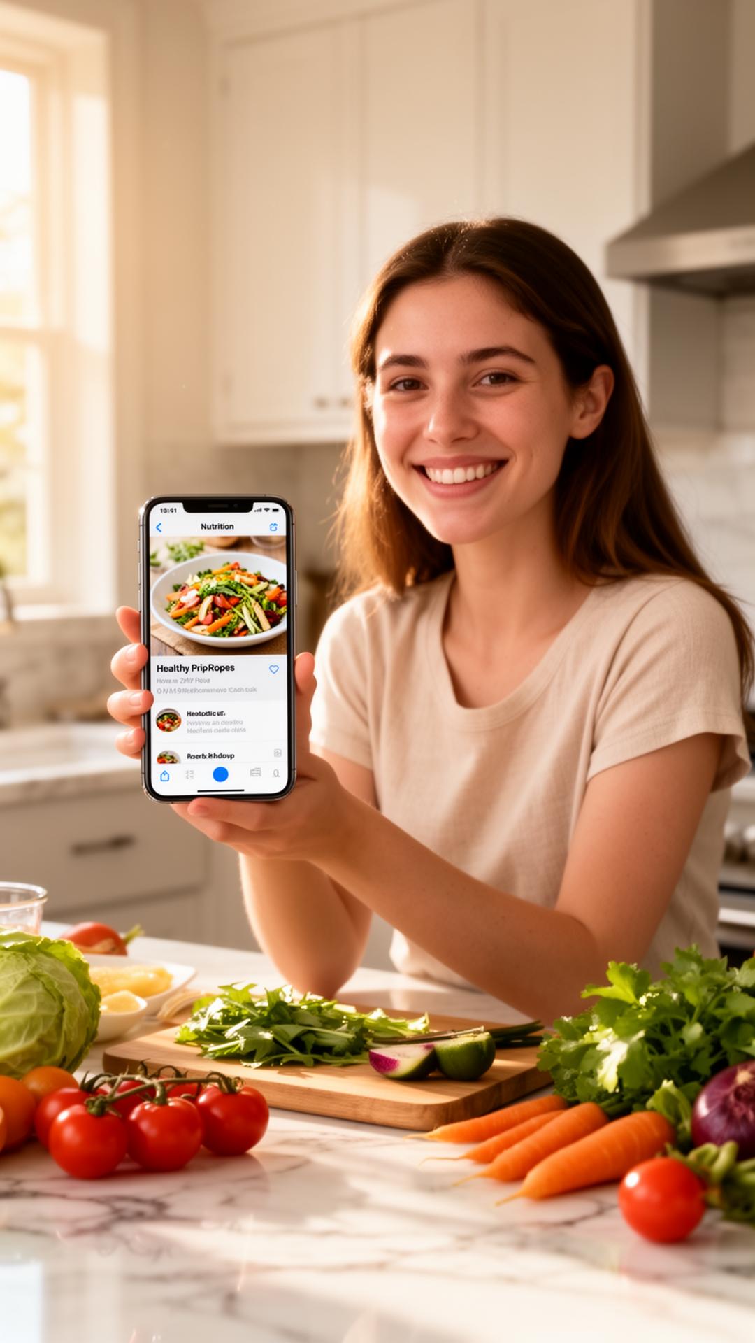 Persona usando NutriIA en su cocina